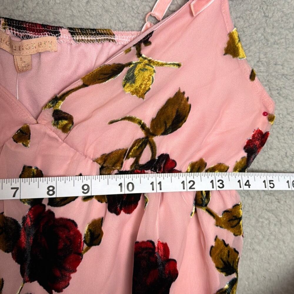 Evolutionary Sheer Floral Cami Top Pink Rose Print Y2K Coquette L NWT Romantic - Picture 5 of 10